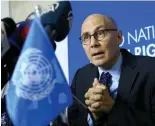  ?? AFP PHOTO ?? A TURK FROM AUSTRIA
New United Nations High Commission­er for Human Rights Volker Turk speaks during a news conference in Sudan’s capital Khartoum at the end of his visit to the country on Nov. 16, 2022.