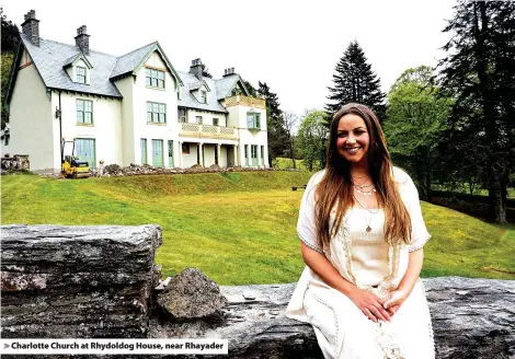  ??  ?? > Charlotte Church at Rhydoldog House, near Rhayader