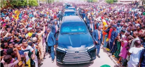  ?? ?? Reception for former President Muhamadu Buhari in Daura, Katsina State… yesterday.