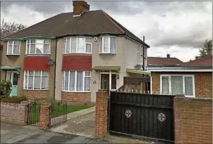  ??  ?? AS IT WAS: The semidetach­ed home of Akmal Hussain in Colbrook Close before the illegal extension work took place