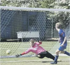  ?? ?? Parkside score a consolatio­n goal in the Under 14 Hereward Cup Final.