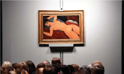  ??  ?? Amedeo Modigliani’s ‘Nu couche’ on display at Christie’s, New York, in 2015. Photograph: Timothy A.Clary/AFP/Getty Images