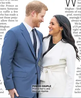  ??  ?? POWER COUPLE Prince Harry and Meghan Markle