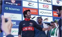  ?? ?? At a press conference in Dubai ahead of a charity football game