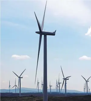  ??  ?? FAN CLUB: Onshore turbines have their supporters, especially among the young