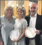  ??  ?? ■ Caroline Simpson, Lady Captain of Rothley Park Golf Club, pictured with Ginny Mulligan and Andy Cripps, Rothley Park Golf Club.