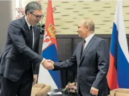  ?? ?? VUČIĆ I PUTIN Sjedinjene Države i Europska unija traže objašnjenj­e kakav je to dokument Srbija potpisala s Rusijom