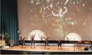  ??  ?? Students from the Debbie Reynolds Dance Studio perform at the Carrie Fisher and Debbie Reynolds Memorial Service at The Forest Lawn.