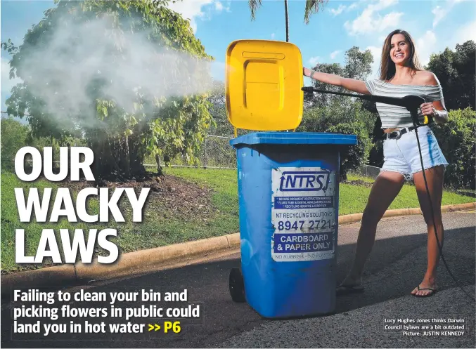  ?? Picture: JUSTIN KENNEDY ?? Lucy Hughes Jones thinks Darwin Council bylaws are a bit outdated