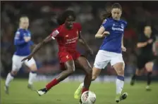  ?? Associated Press ?? Everton’s Danielle Turner, right, went from Slippery Rock University to the Women’s Super League.