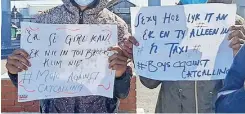  ??  ?? YOUNGSTERS in Atlantis hold silent weekly protests in the area at different locations, calling on their peers to start ‘making noise’ to help put a stop to catcalling.