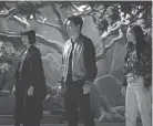  ?? JASIN BOLAND/MARVEL STUDIOS ?? Xialing (Meng’er Zhang, from left), Shang-chi (Simu Liu) and Katy (Awkwafina) in a scene from “Shang-chi and the Legend of the Ten Rings.”