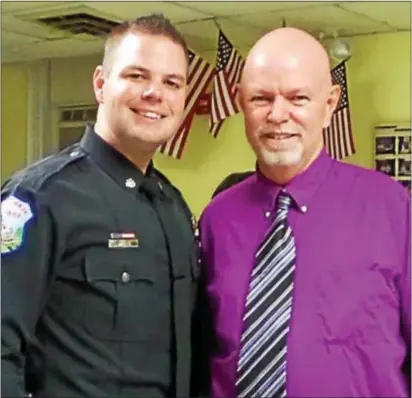  ?? SUBMITTED PHOTO ?? Full-time Ridley Park Officer Tom Byrne Jr. and his father, retired Ridley Park Police Chief Tom Byrne Sr.