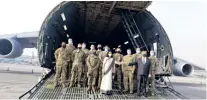  ??  ?? First consignmen­t of medical supplies from landing in New Delhi