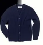  ??  ?? Navy jacquard wool-cashmere cardigan, £595, by Pringle of Scotland