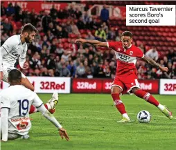  ?? ?? Marcus Tavernier scores Boro’s second goal