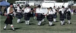  ?? ?? A FLASHBACK to 2019 when pipe bands last gathered in eManzimtot­i for the Highland Gathering. After being put on hold for two years by the Covid pandemic, the popular event is back next Saturday.