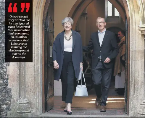  ??  ?? Prime Minister Theresa May and her husband Philip leave St Andrew’s Church in Sonning, Berkshire, after attending Holy Communion.