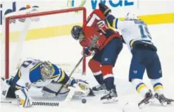  ?? Alex Brandon, The Associated Press ?? Capitals forward Devante Smith-Pelly tries to score against the Blues in Washington on Sunday.