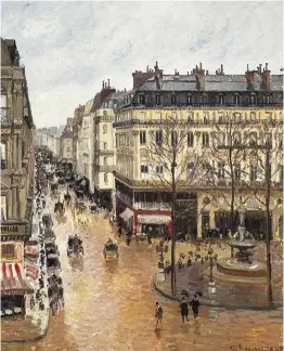  ??  ?? Rue Saint-honoré por la tarde. Efecto de lluvia, Camille Pissarro, 1897.