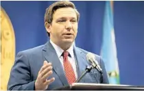  ?? EVA MARIE UZCATEGUI/GETTY IMAGES ?? Gov. Ron DeSantis announces plan to use federal funding on reading instructio­n, offers flexible plan for reopening schools for the fall.