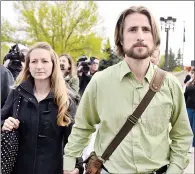  ?? HERALD PHOTO BY TIJANA MARTIN ?? Collet and David Stephan leave the Lethbridge courthouse after being found guilty of failing to provide the necessitie­s of life for their toddler Ezekiel, who died of bacterial meningitis in March 2012. After the Alberta Court of Appeal on Wednesday...