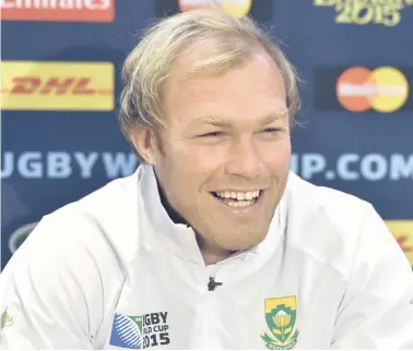  ?? BACKPAGEPI­X ?? ONUS SHIFTED: Veteran Schalk Burger says there is no time to mope over the injury-enforced withdrawal of captain Jean de Villiers, and that the senior players in the squad will have to step into the leadership gap.