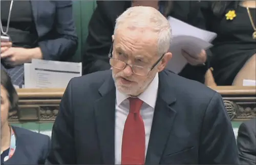  ?? PICTURE: PA WIRE. ?? WAR POWERS CALL: Labour leader Jeremy Corbyn during the second debate on the Syrian airstrikes in the House of Commons,