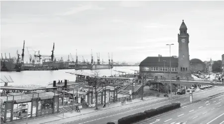  ??  ?? St. Pauli Landungsbr­ücken Harborfron­t in Hamburg, Germany: Hamburg’s huge port, one of Europe's busiest, accommodat­es about 9,000 vessels a year. Its port also made Hamburg a prime target of the Allies during the Second World War.