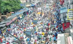  ?? PTI ?? ▪ A procession rally held to immerse the ashes of former Prime Minister Atal Bihari Vajpayee in the Ganga at HarkiPauri, Haridwar, on Sunday.