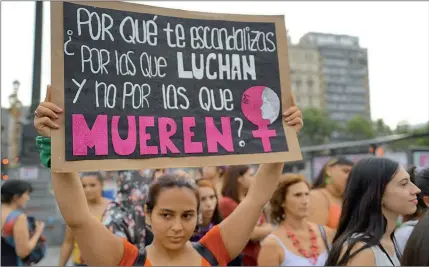  ?? ?? NI UNA MENOS. En la provincia de Buenos Aires el 63% de las mujeres asesinadas fueron víctimas de la violencia machista.