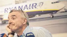  ?? FOTO: DPA ?? Ryanair-Chef Michael O’Leary: Die irische Billigflug­linie kündigte 20 neue Verbindung­en für den Flughafen Rhein-Main an.