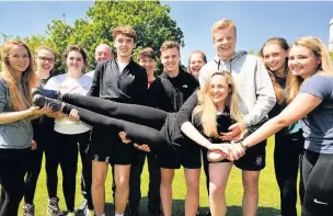  ??  ?? King’s School pupils who completed their gold award with Lauren Hayward, centre.