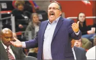  ?? Paul Sancya / Associated Press ?? Pistons coach Stan Van Gundy: “Kids should be going to college because they want a college education. There really shouldn’t be another reason that kids should be going to college, and we’re forcing them into this system.”