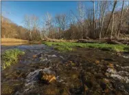  ?? PHOTO BY JERRY MONKMAN ?? Big Elk Creek in early spring in Elk, Chester County.