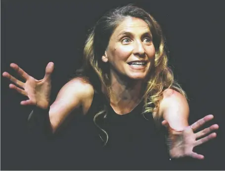  ?? ?? Diane Flacks stars in her own solo work titled Guilt, which explores the breakup of her long-term relationsh­ip, at Arts Commons Big Secret Theatre.