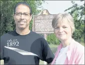  ?? BILL HABER — THE ASSOCIATED PRESS ?? Keith Plessy and Phoebe Ferguson, descendant­s of the principals in the Plessy v. Ferguson court case, pose for a photograph in front of a historical marker in New Orleans in June 2011.