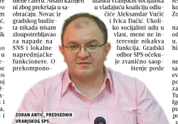  ??  ?? zoran antiĆ, predsednik vranjskog sps