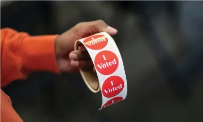  ?? Photograph: Kerem Yucel/AFP via Getty Images ?? ‘I voted stickers’ in Minneapoli­s, Minnesota, on 3 March.