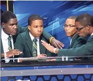  ??  ?? Members of the St Jago team who gave a gallant performanc­e in the 2018 TVJ Schools’ Challenge Quiz final.