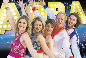  ??  ?? BACK TO THE ’70S: The cast of ‘Abba: Here We Go Again’ will be in action on Saturday night at the PE Opera House