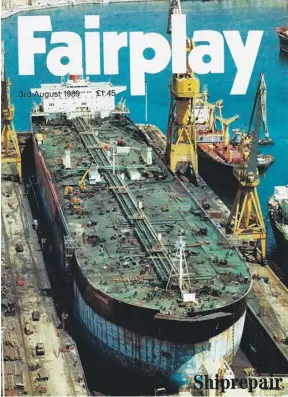  ?? ?? Shell VLCC Lampas featured in Fairplay in August 1989.