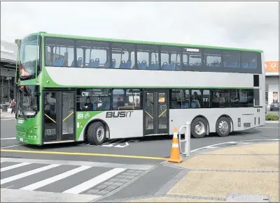  ?? PHOTO / SUPPLIED ?? New double decker bus in service on Waikato Regional Council’s Orbiter route in Hamilton.