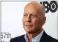  ?? PHOTO BY CHARLES SYKES — INVISION — AP, FILE ?? Bruce Willis attends a movie premiere in New York on Oct. 11, 2019. Nearly a year after Bruce Willis’ family announced that he would step away from acting after being diagnosed with aphasia, his family says his “condition has progressed.”