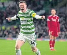  ?? ?? Callum McGregor celebrates his second-half winner.