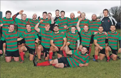  ?? Photograph­s: Stephen Lawson. ?? Oban Lorne players celebrate their 23-17 win over Helensburg­h.