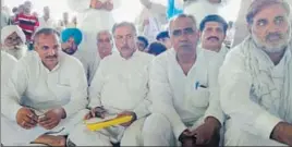  ?? HT PHOTO ?? AIJASS national president Yashpal Malik (second from left) at a mahapancha­yat in Fatehabad on Friday.