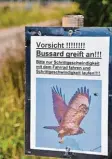  ?? Foto: Widemann ?? Solche Schilder warnen vor den Bussar den nahe Gosheim.