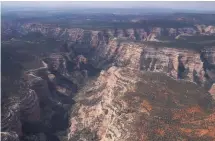  ?? FRANCISCO KJOLSETH/THE SALT LAKE TRIBUNE ?? This aerial photo shows a view of Arch Canyon within Bears Ears National Monument. It is likely that President Trump will announce on Monday plans to shrink this monument, among others.