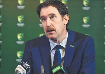  ??  ?? PITCH: Cricket Australia chief executive James Sutherland says the pay offer is fair for all players.